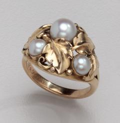  Oakes Studio American Arts Crafts Ring with Pearls by The Oakes Studio - 2396807