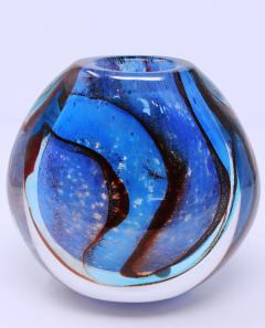  Oball Blue Swirl Murano Vase - 660689