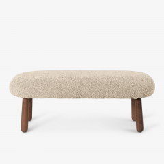  Object Refinery Wooly Bench in Natural Faux Lambswool Walnut by Object Refinery - 2702949