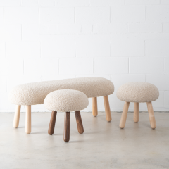  Object Refinery Wooly Ottoman in Natural Faux Lambswool Maple by Object Refinery - 3228004