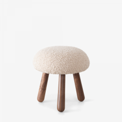  Object Refinery Wooly Ottoman in Natural Faux Lambswool Walnut by Object Refinery - 3227984