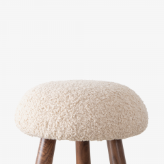  Object Refinery Wooly Ottoman in Natural Faux Lambswool Walnut by Object Refinery - 3227988