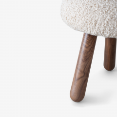  Object Refinery Wooly Ottoman in Natural Faux Lambswool Walnut by Object Refinery - 3227989