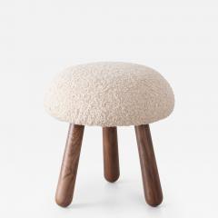  Object Refinery Wooly Ottoman in Natural Faux Lambswool Walnut by Object Refinery - 3230386