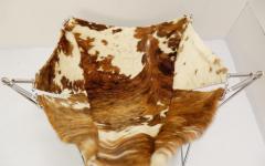  Odile Mir 1970s Cow Hide Chair By Odile Mir France  - 1715329