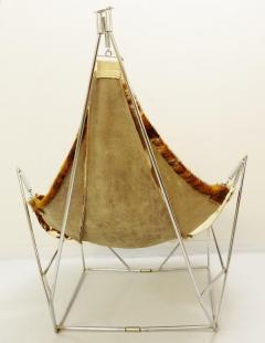  Odile Mir 1970s Cow Hide Chair By Odile Mir France  - 1715339