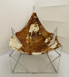  Odile Mir 1970s Cow Hide Chair By Odile Mir France  - 1715350