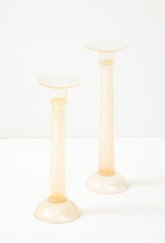  Oggetti Oggetti Italy Large Pair Of Murano Glass Candle Holders - 3300595