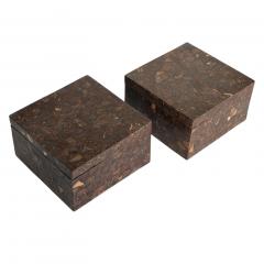  Oggetti Pair Oggetti Tessellated Coconut Shell Lidded Boxes 1990 - 4397126