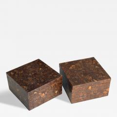  Oggetti Pair Oggetti Tessellated Coconut Shell Lidded Boxes 1990 - 4399096