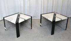  Oggetti Pair of Postmodern Tessellated Stone Side Tables - 609794
