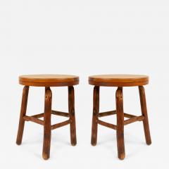  Old Hickory Furniture Co Old Hickory Round Oak Stools - 4307223