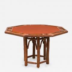  Old Hickory Furniture Co Rustic Old Hickory Dual Top Felt and Pine Octagonal Game Table - 2799725