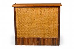  Old Hickory Furniture Co Rustic Old Hickory Style Log and Woven Rattan Bar - 4272310