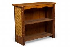  Old Hickory Furniture Co Rustic Old Hickory Style Log and Woven Rattan Bar - 4272312