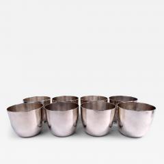  Old Newbury Crafters Set of 8 Cartier American Hand Hammered Sterling Silver Jefferson Cups - 4229902