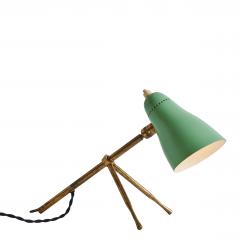  Oluce 1950s Giuseppe Ostuni Ochetta Green Brass Wall or Table Lamp for O Luce - 2752168