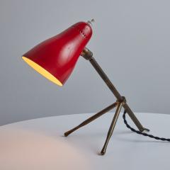  Oluce 1950s Giuseppe Ostuni Ochetta Red Brass Wall or Table Lamp for O Luce - 3162856