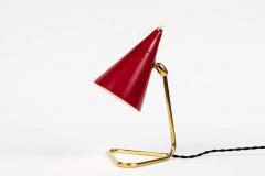  Oluce 1950s Giuseppe Ostuni Red Cone Table Lamp for Oluce - 2570661