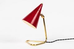  Oluce 1950s Giuseppe Ostuni Red Cone Table Lamp for Oluce - 2570663