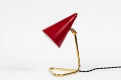  Oluce 1950s Giuseppe Ostuni Red Cone Table Lamp for Oluce - 2570665