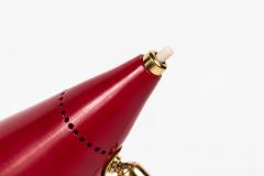  Oluce 1950s Giuseppe Ostuni Red Cone Table Lamp for Oluce - 2570667