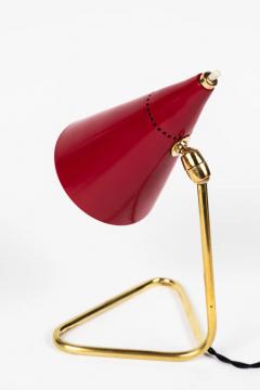  Oluce 1950s Giuseppe Ostuni Red Cone Table Lamp for Oluce - 2570668