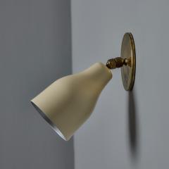  Oluce 1950s Giuseppe Ostuni White Metal and Brass Articulating Sconces for Oluce - 3925447