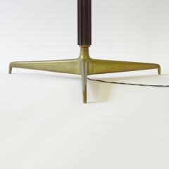  Oluce Giuseppe Ostuni Grissinato Wood and Brass Floor Lamp for Oluce Italy 1950s - 3865809