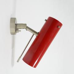  Oluce Red and nickel wall light by Tito Agnoli for Oluce Italy 1950s - 3447628