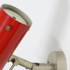  Oluce Red and nickel wall light by Tito Agnoli for Oluce Italy 1950s - 3447629