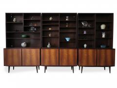  Omann Jun M belfabrik A S Three Omann Jun Mid century Danish Cabinets with Bookcase Hutches Wallunit - 4463392