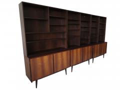  Omann Jun M belfabrik A S Three Omann Jun Mid century Danish Cabinets with Bookcase Hutches Wallunit - 4463393