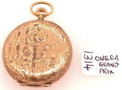  Omega 14 Karat Yellow Gold Omega Grand Prix 1900 Pocket Watch - 2788894