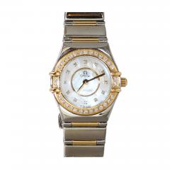  Omega 18k Stainless Steel Omega Watch Diamond Dial Bezel MOP Quartz - 4491202