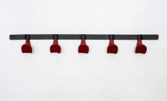  Orange Furniture ATELIER LEATHER AND IRON COAT RACK RED - 1202065