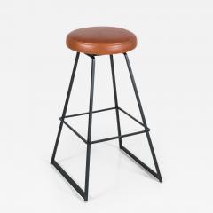  Orange Furniture Leather and Iron Barstool - 198275