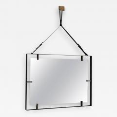  Orange Furniture Rectangular Metal and Leather Mirror - 390087