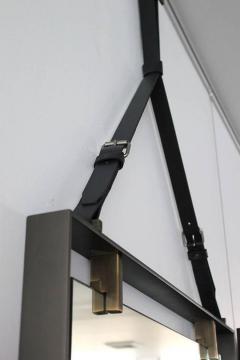  Orange Furniture Square Metal and Leather Mirror - 386531