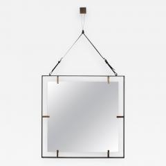  Orange Furniture Square Metal and Leather Mirror - 390088