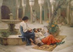  Orientalist Painting Of Harem Girls - 3206524