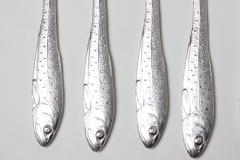  Orivit AG Orivit Jugendstil Silver Plated Flatware Fish Set for Four 1900 Germany - 2217986