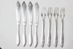  Orivit AG Orivit Jugendstil Silver Plated Flatware Fish Set for Four 1900 Germany - 2217987