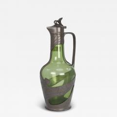  Orivit AG Orivit an Art Nouveau Pewter Green Glass Decanter Design Number 1211 - 4221847