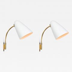  Orno Pair of 1950s Lisa Johansson Pape Model 3054 Wall Lamps for Orno - 925032