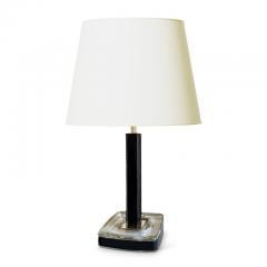  Orrefors Elegant Table Lamp in Crystal Leather and Brass by Orrefors Glasbruk - 3079792