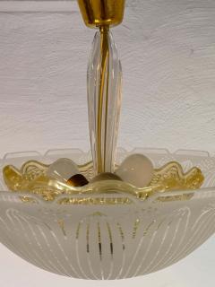  Orrefors Large Swedish Orrefors Textured Glass Ceiling Fixture - 2405034