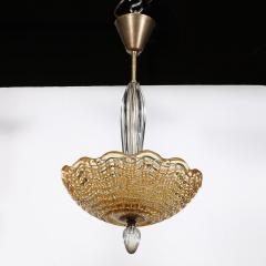  Orrefors Mid Century Mottled Glass Chandelier W Glass Drop Bronze Fittings by Orrefors - 4233489