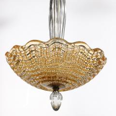 Orrefors Mid Century Mottled Glass Chandelier W Glass Drop Bronze Fittings by Orrefors - 4233490