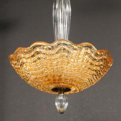  Orrefors Mid Century Mottled Glass Chandelier W Glass Drop Bronze Fittings by Orrefors - 4233498